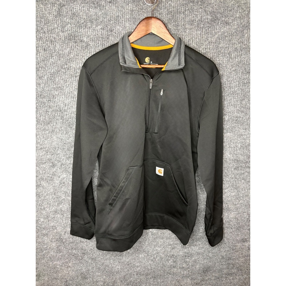 Carhartt Force Extremes Quarter Zip Pullover Mens Medium Black Relaxed Fit